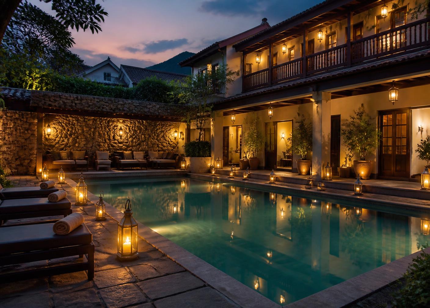 Courtyard double room overlooking the pool